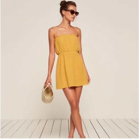 Reformation Siny Dress Sunflower Size Small - Picture 4 of 6